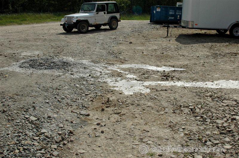 Sludge on the ground
