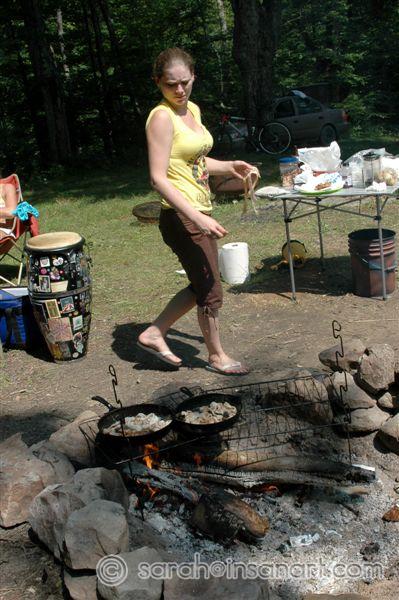Sabrina coordinating the "Bacon Fest"