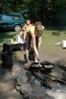 Sabrina coordinating the "Bacon Fest" 2