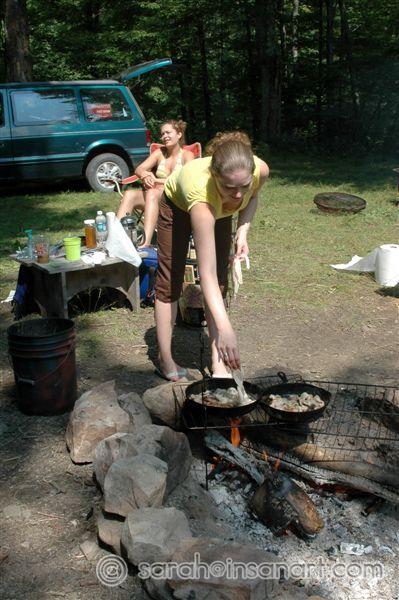 Sabrina coordinating the "Bacon Fest" 2