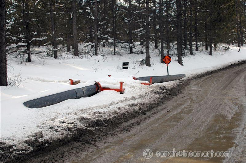 Water Pipes (from FCR pond) along FBR